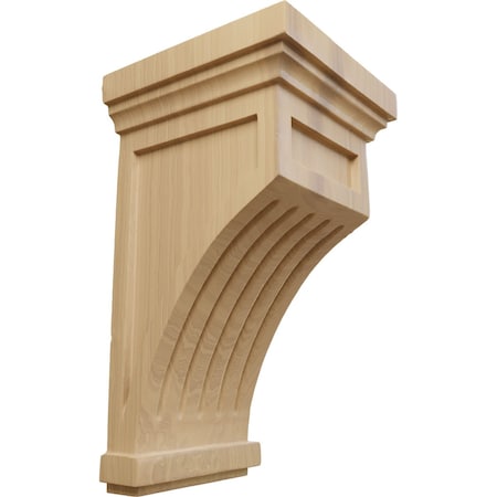Ekena Millwork 5 1/2"W x 5 1/2"D x 10"H Fluted Mission Corbel, Cherry COR05X05X10FLCH